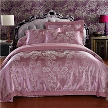 南通婚庆四件套批发团购柔丝棉大提花贡缎四件套高档仿真丝四件套