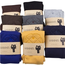 2013批发韩国秋冬款九分加厚女式靴裤时尚可爱小猫刺绣加绒打