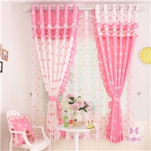 【布蝶轩】韩式田园甜美温馨公主窗帘卧室儿童房爱心窗纱批发