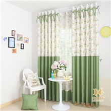 【布蝶轩】绿色乡村田园格子碎花布艺窗帘卧室书房特价批发采购