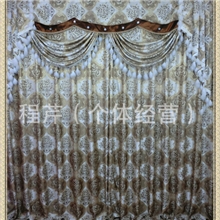 欧式经典皇室用料金丝色织提花窗帘布、窗帘成品批发-107