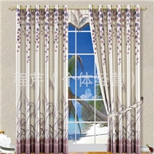 超低价格条纹遮光印花遮光布-芦苇花提花印花窗帘布