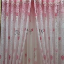 郁金香*提花印花窗帘田园风格剪花纱印花窗帘布艺家纺厂家直销