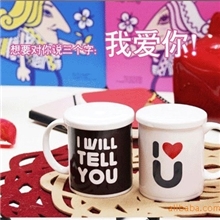 情侣表白我爱你变色杯创意杯子马克杯陶瓷杯子个性水杯奶茶杯