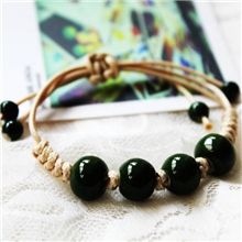 便宜首饰客户售卖利润高小巧玲珑黑眼豆豆手工编织瓷珠手链