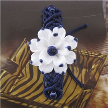 景区旅游纪念品陶瓷手镯紫荆花陶瓷首饰品复古青花瓷手链批发