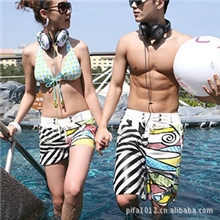 厂家直销热卖现货韩版黑白彩色夏季情侣沙滩裤海滩裤情侣装批发