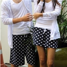 大码短裤女士热裤夏装沙滩情侣装韩版星星情侣沙滩裤淘宝供货