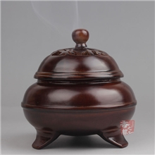 越南楠木香熏炉塔香炉锥香炉沉香炉镂空雕刻如意红木香炉X05