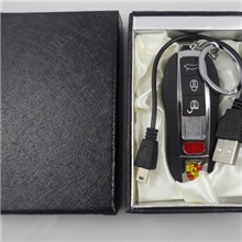 生产厂家USB充电打火机带钥匙扣保时捷车钥匙造环保电子点烟器