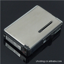 厂家批发镜面不锈钢自动烟盒带防风打火机自动烟盒带防风打火机