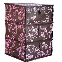 诚招代理古典风手工印花三层三抽屉收纳箱多层收纳盒批发供应