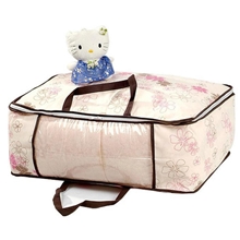 紫荆花可折叠棉被收纳袋多功能半透明大号无纺布整理袋