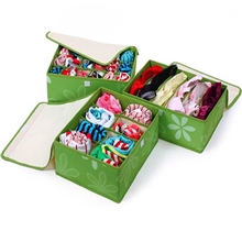 一尘雅居内衣盒\内衣收纳盒|无纺布收纳箱|有盖文胸收纳盒三件套