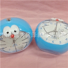 卡通创意钟表叮当猫哆啦a梦静音闹钟鸟叫声懒猪起床语音闹钟夜光