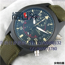 批发零售瑞士石英计时手表墨绿色编织表带黑色时尚男表WC328