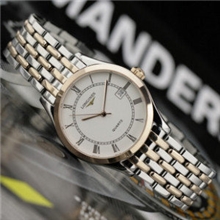 批发手表/精钢间玫金//罗马刻度/石英男士手表/情侣款白面防水