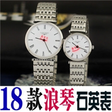 批发手表情侣超薄石英男女装钢带防水多种颜色表盘手表