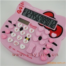 kitty中号猫头计算器太阳能卡通计算器心形按键KT-2288/KT20086