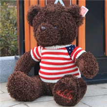 厂家直销穿衣泰迪熊毛绒玩具毛衣熊公仔布娃娃圣诞礼物