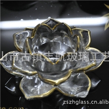 批发供应镭射玻璃工艺品玻璃雕刻工艺品水晶莲花