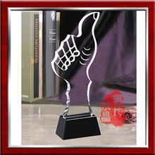 k9人造水晶大拇指水晶奖杯奖牌最佳表彰纪念品