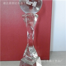 扭柱水晶奖杯异形颁奖水晶礼品水晶光球内雕可定制文字logo