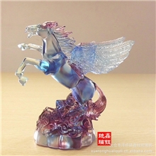 鑫钰琉璃古法琉璃工艺饰品动物马吉祥家居装饰高档摆件飞马