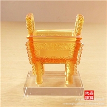 鑫钰琉璃工艺礼品摆件古法琉璃工艺饰品器鼎香炉摆件诚信鼎