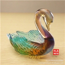 鑫钰琉璃创意礼品商务工艺品摆饰家居摆件天鹅烟缸