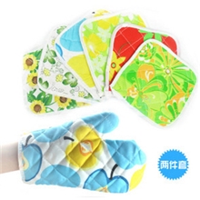 加厚微波炉隔热手套防护手家居手套防烫手套加垫子两件套