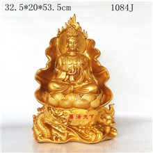 树脂工艺品厂家批发仿木仿金观音佛像财神摆件开业招财装饰品