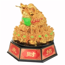 招财进宝金蟾镀金树脂工艺品仿玉开业礼品1个混批能转动