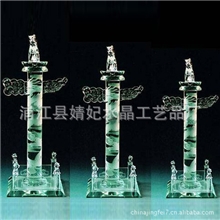 【新年新品】供应水晶中华柱水晶华表商务摆件