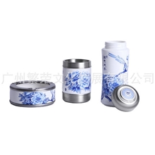 国色天香保温杯三件套陶瓷工艺品摆件订制创意礼品