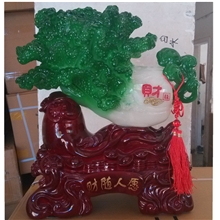 财随人愿树脂工艺品仿玉摆件白菜招财办公开业礼品1个混批