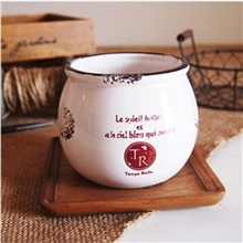 厂家直销新品热卖zakka陶瓷花盆复古陶瓷花盆仿搪瓷盆载9663