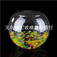 批发玻璃瓶圆球鱼缸玻璃花瓶现代花瓶水培透明玻璃花瓶摆件工艺
