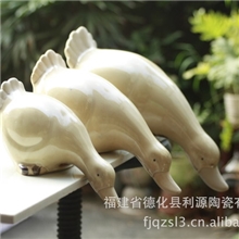 陶瓷工艺品家居花园装饰专业生产窑变釉产品吸水鸭摆件5712