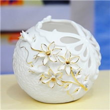 现货混批！蝶之恋奢华描金手工镶钻花盆陶瓷工艺品家居饰品