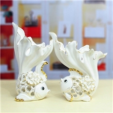 新款上架欧式简约描金凤尾鱼摆件陶瓷工艺摆件花插花瓶批发