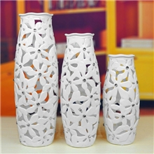 【原创家饰】欧式田园镂空陶瓷工艺品卧室客厅装饰陶瓷花瓶