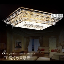 现代水晶灯具大功率LED吸顶灯简约客厅餐厅方形卧室灯饰批发