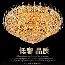 传统水晶灯金色圆形客厅灯具led贴片吸顶灯饰奢华卧室灯原厂批发