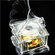 亚克力水晶留声机音乐盒复古唱片机镀金机芯八音盒厂家批发直销