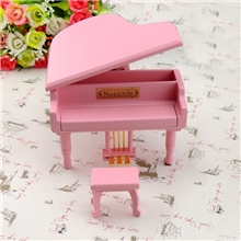 【厂家批发】钢琴音乐盒创意家居摆件婚庆礼品粉色钢琴八音盒