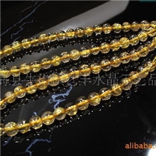 批发天然水晶AAA极品金发晶钛晶款圆珠半成品散珠可做项链手链