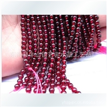 天然水晶4A酒红石榴石半成品4-5-6-7-8-9mmDIY散珠可穿手链项链