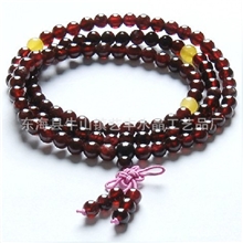 特价促销开光天然石榴石108颗佛珠手链念珠中国结款养颜避邪