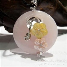 专柜正品天然粉晶金沙石紫水晶平安扣吊坠多款项链毛衣链吊坠